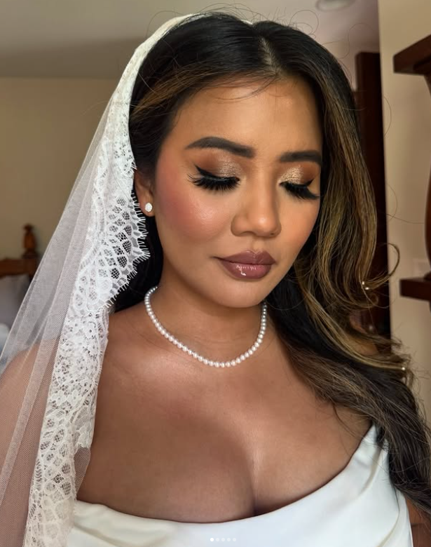 Soft glam with shimmer detail